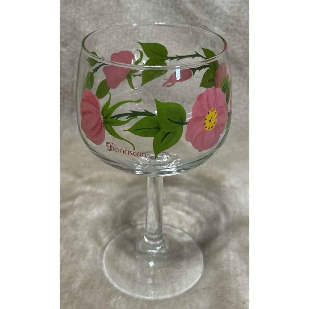 Franciscan Desert Rose 6 1/2” Glass Goblet Discontinued